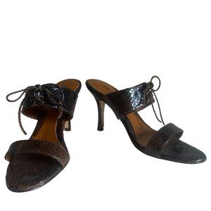 NEW (NWOT) Joey brand brown leather lace-up heeled sandals sz 7